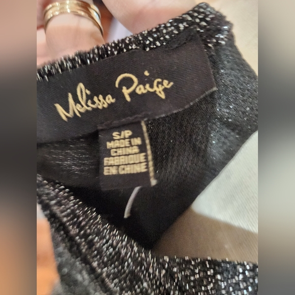 MELISSA PAIGE sparkle cold shoulder ruffled sleeve pullover top - Picture 3 of 3